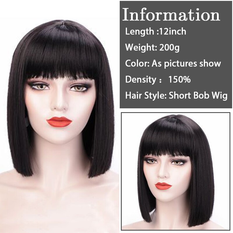 Perruque de Cosplay synthétique lisse et courte avec frange pour femmes noires, 12 pouces, rose, blond mélangé