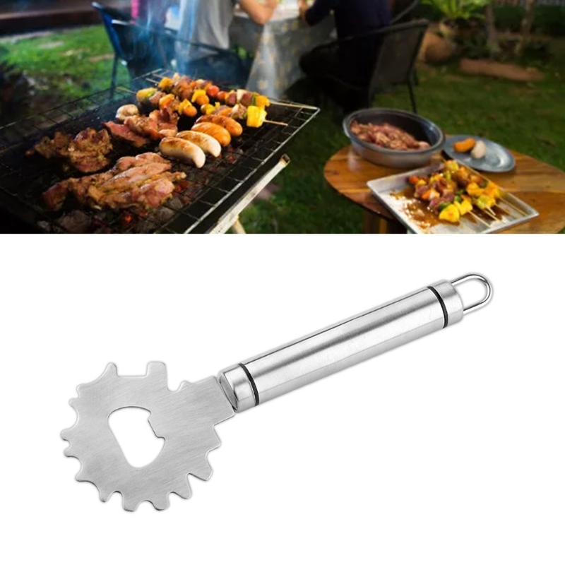 Kit di pulizia per barbecue multifunzionale, spazzola per griglia in metallo triangolare - Raschietto per griglia a manico lungo,Kit di spazzole per