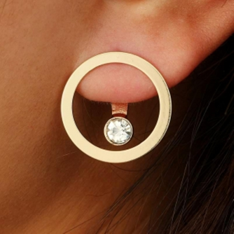 På smarte cirkulære øreringe bagpå hængende type kvinder rhinestone brincos øreringe bijoux smykker: Default Title