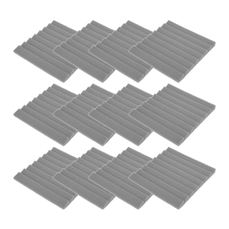 12 Pcs Acoustic Acoustic Absorption Panels 8 Triple-Cornered Grooves Acoustic Foam Sound Proof Material