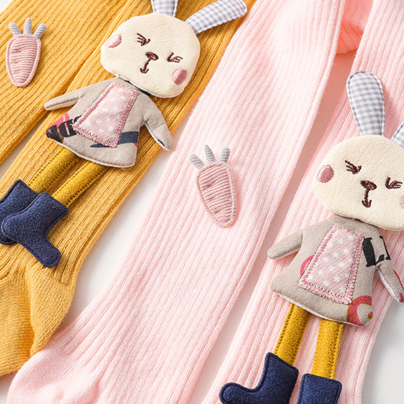 Niedliche strumpfhose mit hasenmotiv für mädchen, herbst/Winter, aus baumwolle, weich und elastisch, für neugeborene und babys
