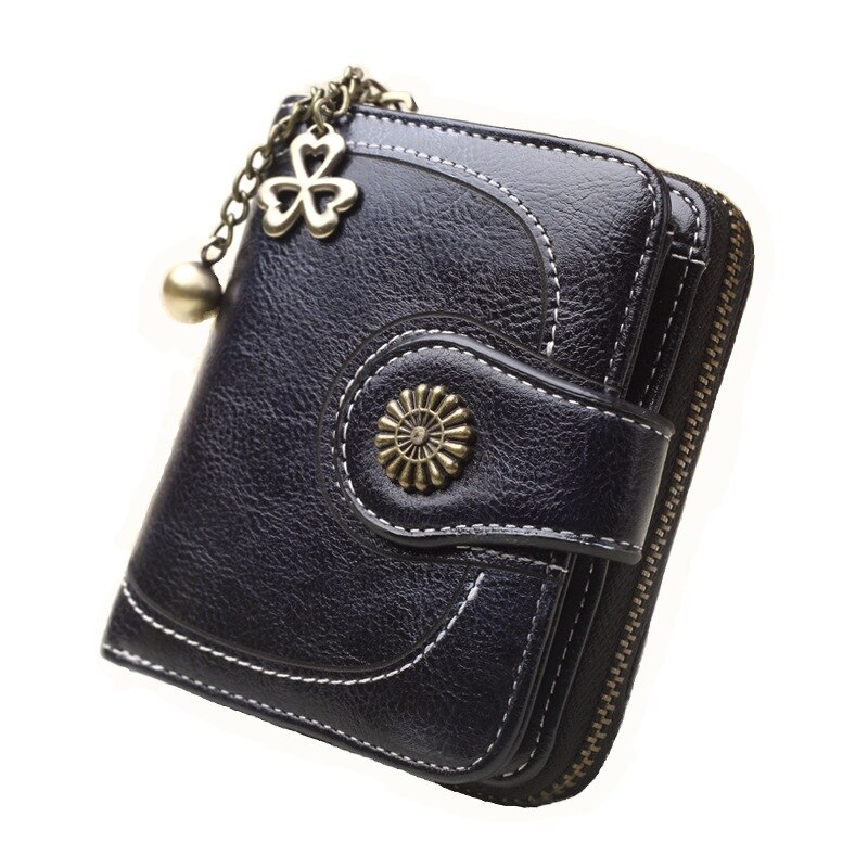 Large Capacity Women Wallets Pu Leather Female Purses Long Clutch Multifunctional Zipper Hasp Purse Phone Wallet Card Holder: Black S