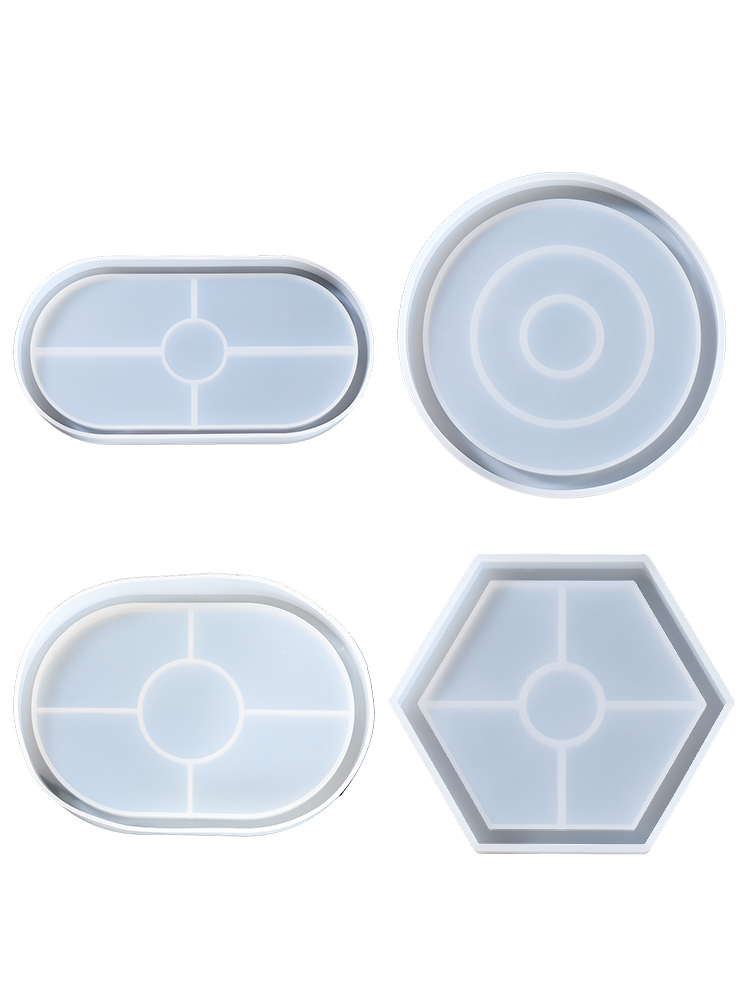 Bandeja ovalada de silicona, posavasos hexagonal, Molde de resina Epoxy para joyería DIY, soporte de almacenamiento, manualidades, decoración del hogar, 1 Uds.