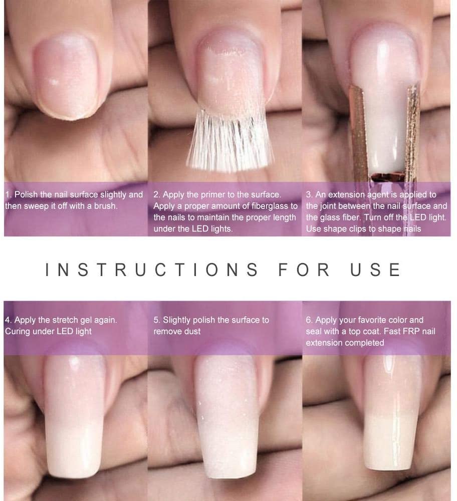 Ongles-embouts d'extension-accessoire Salon-outil fibre de verre Uv-Gel-construction acrylique français-manucure