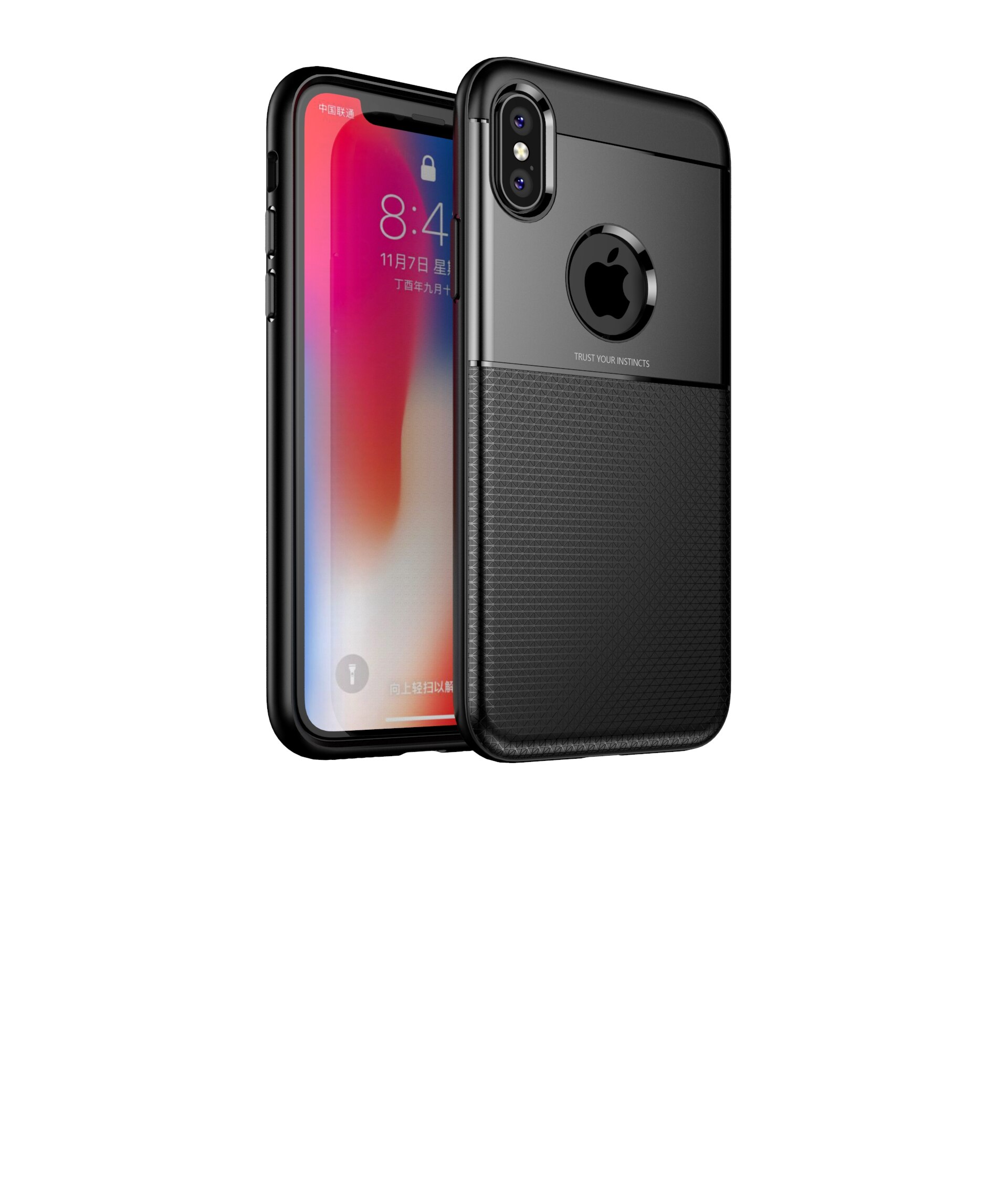 Shockproof Phone Case Voor Iphone X: Zwart