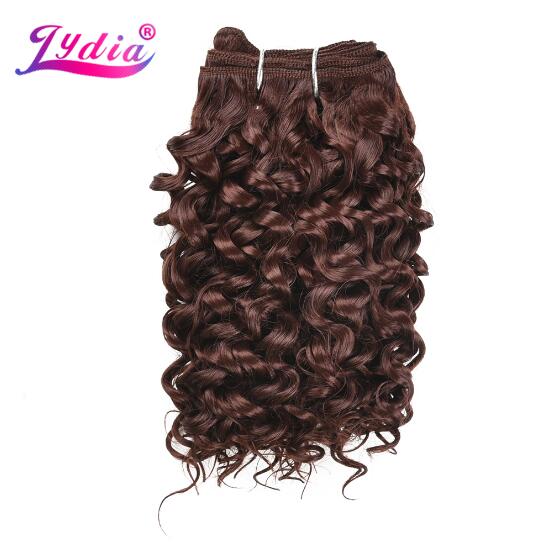 Lydia Synthetic Water Wave Hair Bundles 10 Inch 100g/Bundle Natural Black Pure Color Weave 3 Bundles/Pack Double Weft: #33