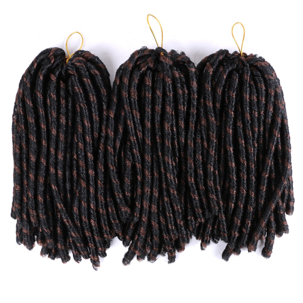 Afrika pige soft locs dreadlocks hæklet fletninger 14 inches syntetisk fletning hår 30 rødder hæklet hår extensions til kvinder: T30