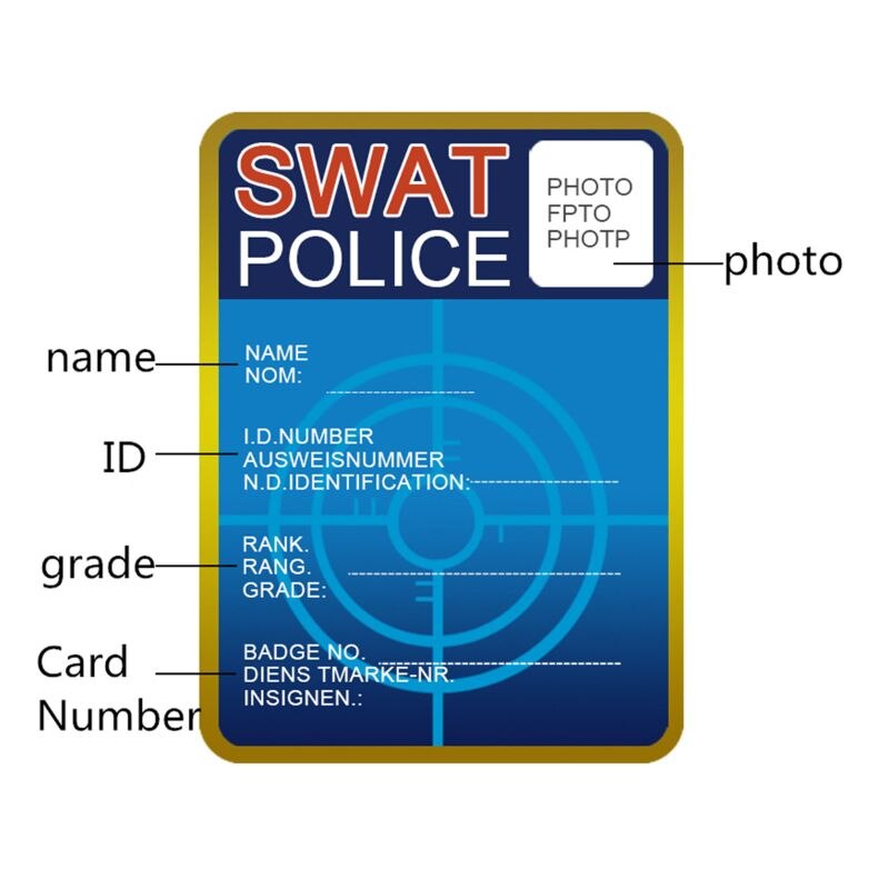 Kids Role Occupations Playing Toys Police ID Cards Wallets Holder