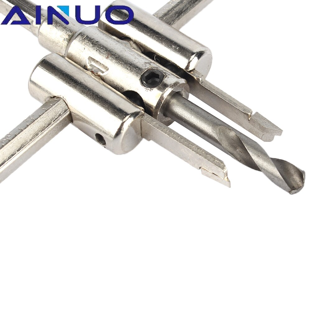 30-130mm Adjustable Metal Wood Circle Hole Saw Drill Bit Cutter Kit DIY Tool Round Cutting Blade Cordless Woodworking