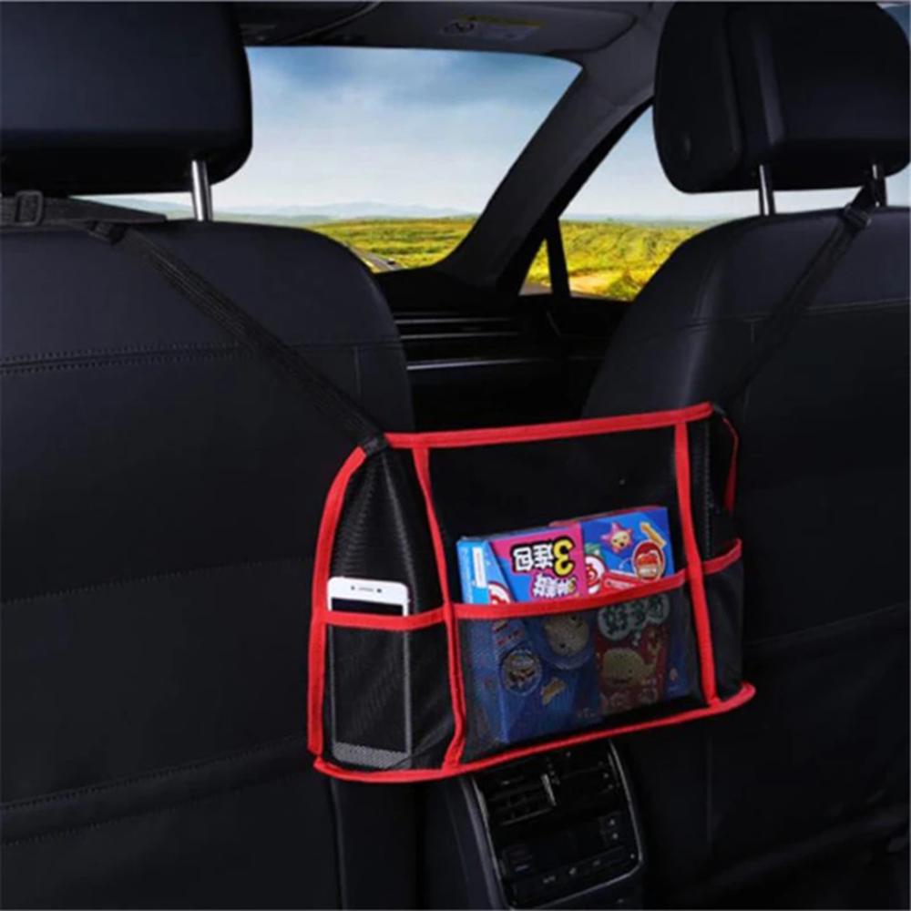 Universal almacenamiento lateral de asiento de coche de red de malla bolsa de equipaje del bolsillo del tronco de carga organizador de red Auto Interior Accesorios: 01A