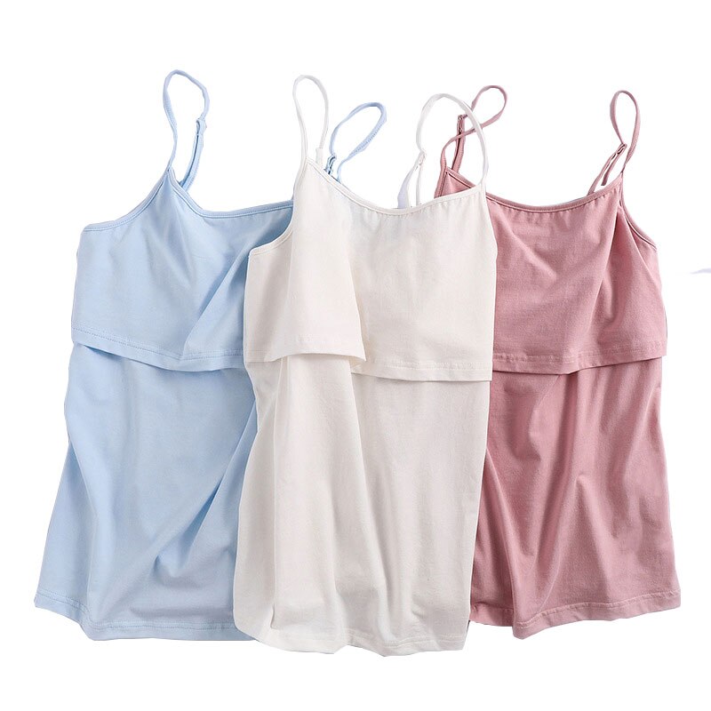 Top de grossesse pour femmes, vêtements solides, haut d&#39;allaitement, débardeur ample en coton, Top court, chemise de maternité, été