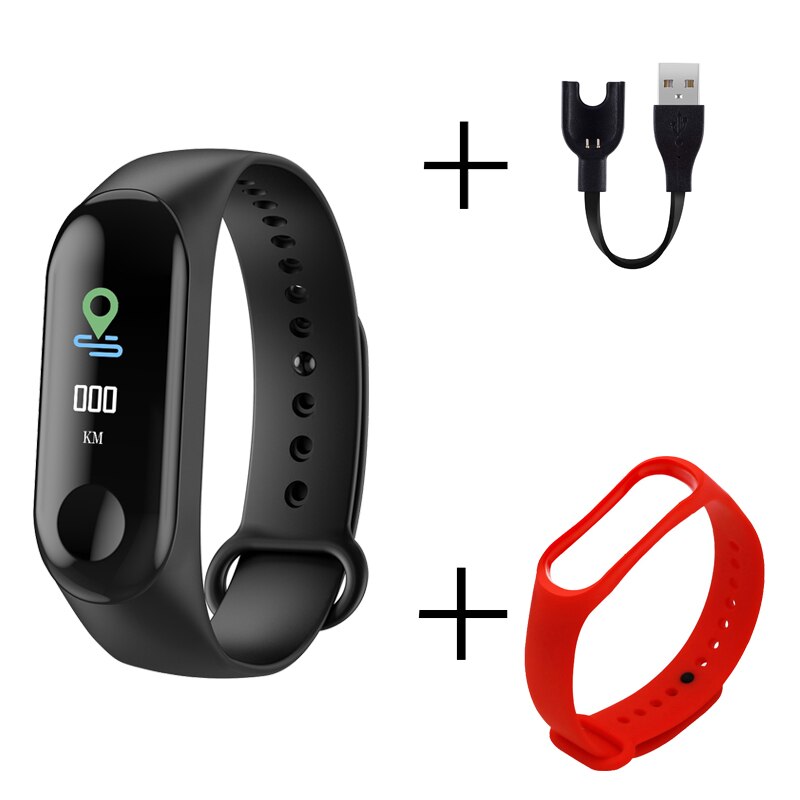 Smart Armband Kleurenscherm Hartslag Running Fitness Armband Bluetooth Horloge Activiteit Tracker Mannen Vrouwen Sport Smart Horloges: B red