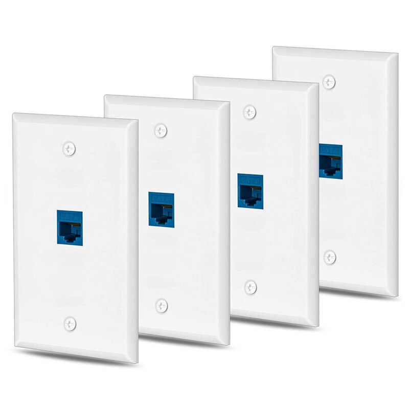 4x Cat6 Ethernet Muur Plaat Outlet 1 Poort RJ45 Ne... – Vicedeal
