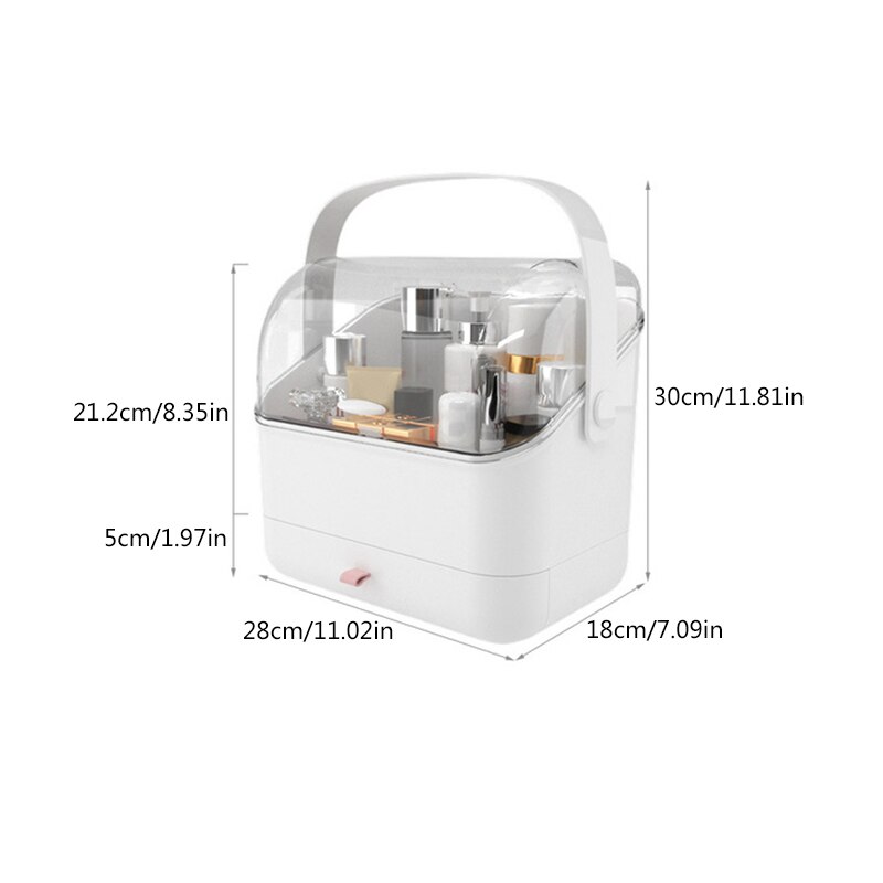 Makeup Organizer Organizer Box Makeup Storage Makeup Box Acrylic Makeup Organizer Acrylic Container Eyelash Mirror: 2 layers