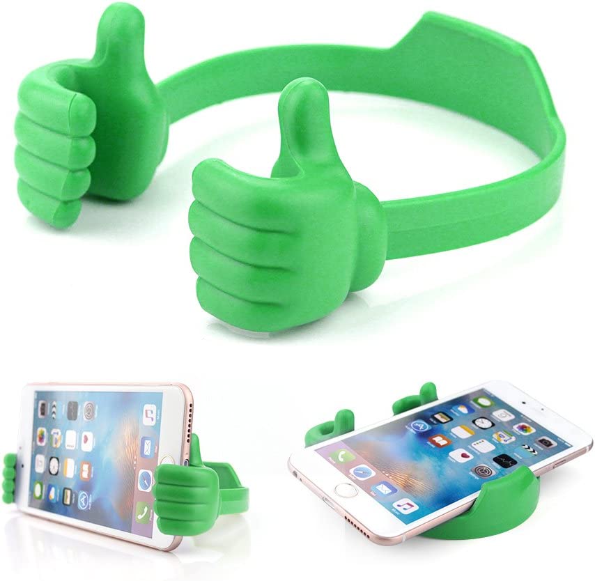 Duimen omhoog Telefoonhouder Luie mobiele telefoon Duimstandaard Draagbare elastische creatieve universele mobiele telefoon iPad-standaard Telefoonsbeugel: green
