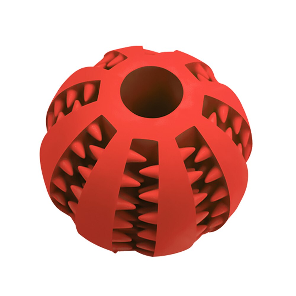 Puppy Toys Tooth Cleaning Spike Ball Food Dispenser Ball Dog Toys Rubber Bite Resistant Pet Toy For Dog Accessories Pitbull: Red / L