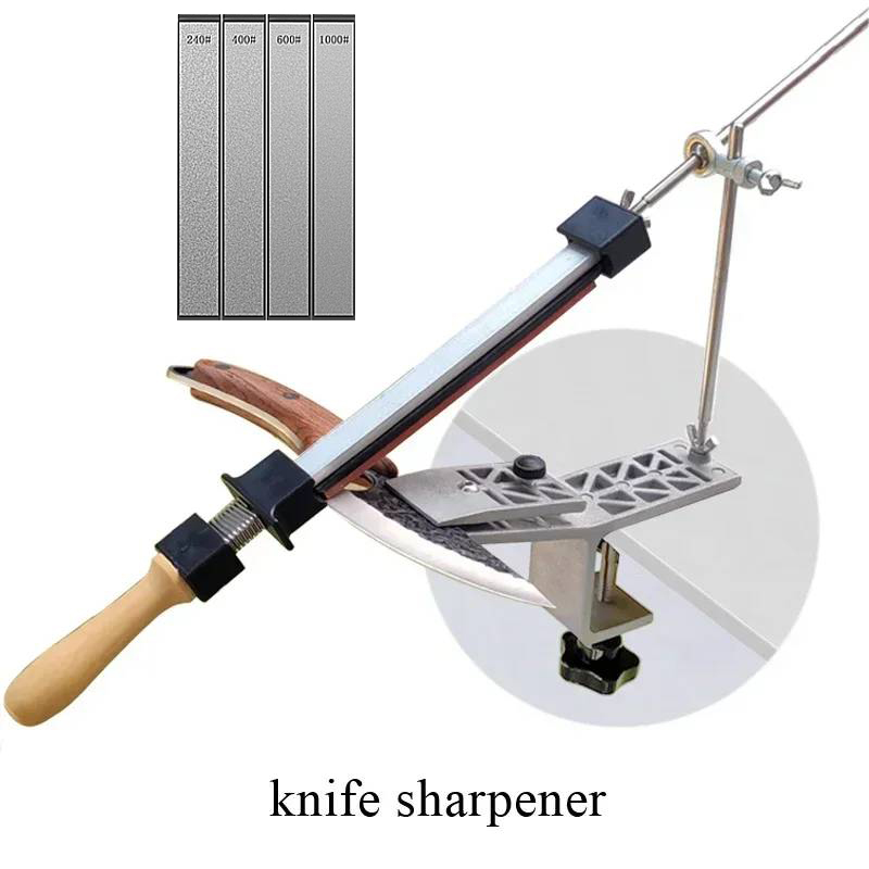Clamping Table Sharpener Knife Sharpener Multi-function Fixed Angle Sharpener Sharpening Stone: WHITE