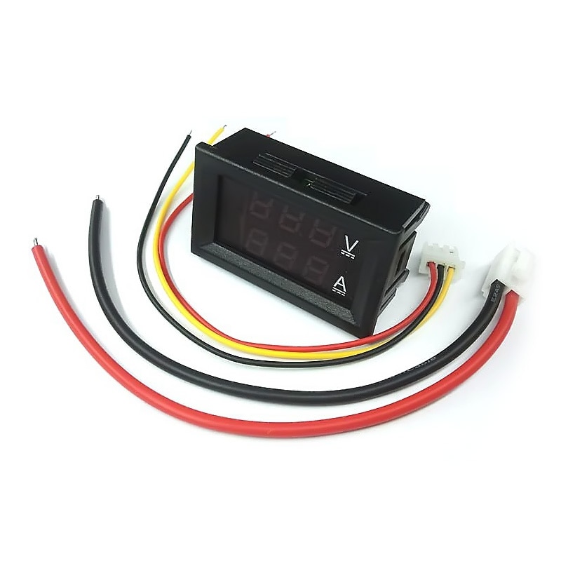 DC Dual Display Panel Meter Volt Amp Meter DC Double Color Blue/Red LED Voltmeter Ammeter DC 0-100V 10A Arriva: Default Title