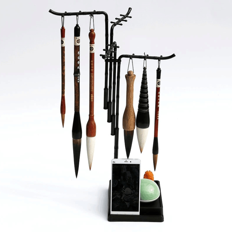 Multifunctional Brush Holder 24 Hanger Calligraphy Brush Holder Traditional Painting Writing Organic Plastic Brush Rack