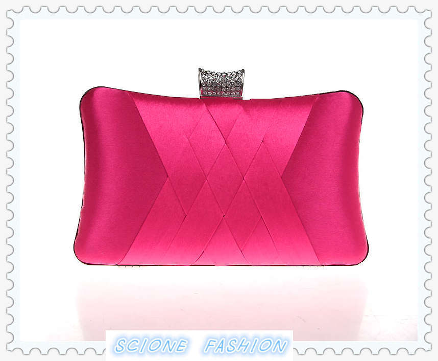 Femmes pochettes Satin mariée sac sac à main concepteur doux sacs de soirée fête sac à main de mariage pochette portefeuille sac à bandoulière 7395: rose