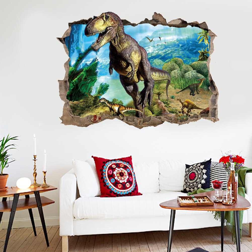 3D Eenhoorn Paard Muursticker Animal Tiger Dinosaur Home Decor Art Mural Meubels Panel Window Sticker Kinderkamer Muur Sticker: Paars