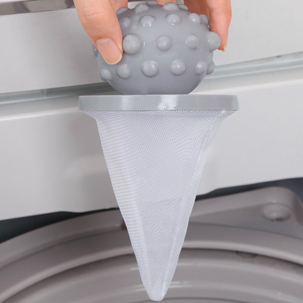 Mesh vasketøjsfilterpose flydende fnug hårfanger vaskemaskine fjernelsesanordning rengøringskugle til rengøring af hjemmet #40
