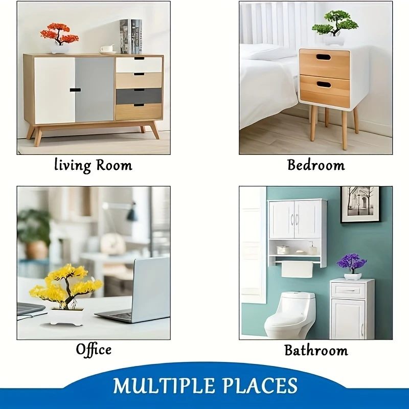 Nouvelles plantes artificielles vertes bonsaï petit arbre herbe fleur en pot bonsaï Halloween mariage fête de noël décor de bureau à domicile