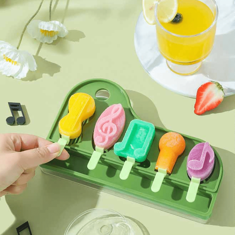 1Pc Piano-Shaped Ice Cream Mold - Diy Homemade Sorbet & Treats, Easy-Release Plastic Popsicle Maker For Parties And Use