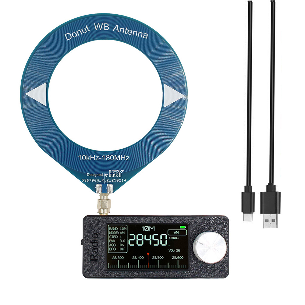 SI4732 0,5–108 MHz tragbares Radio, 1,9 Zoll IPS-Bildschirm, Taschen-Miniradio, LSB, USB, AM, FM, HF, SW, MW, VHF-Radio mit Antenne: WHITE