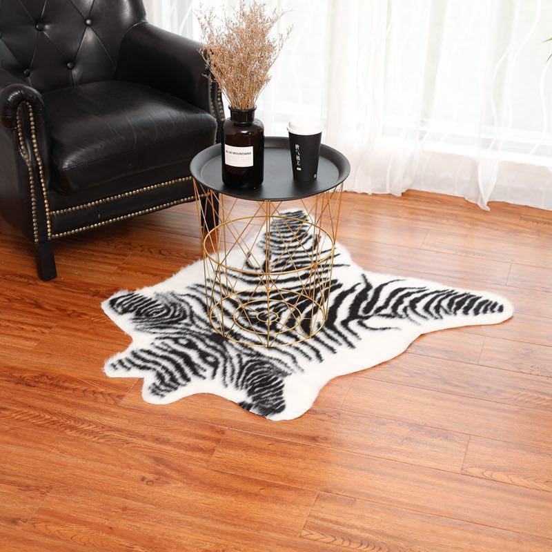 Tijgerprint vloerkleed koe luipaard tijgerprint koeienhuid imitatieleer antislipmat 94 x 100cm dierenprint tapijt: 80 x 100 zebra