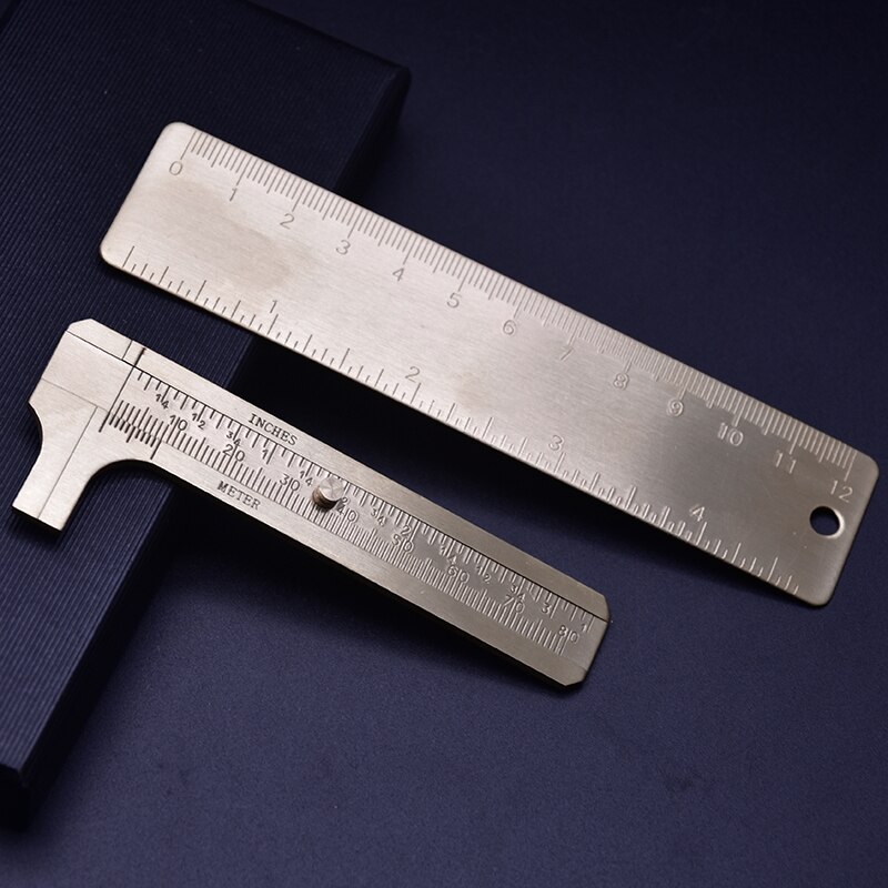 Guoyi Z007 Copper ruler Triangle ruler Caliper protractor teaching pen drawing Measuring Learn office school stationery Supplies