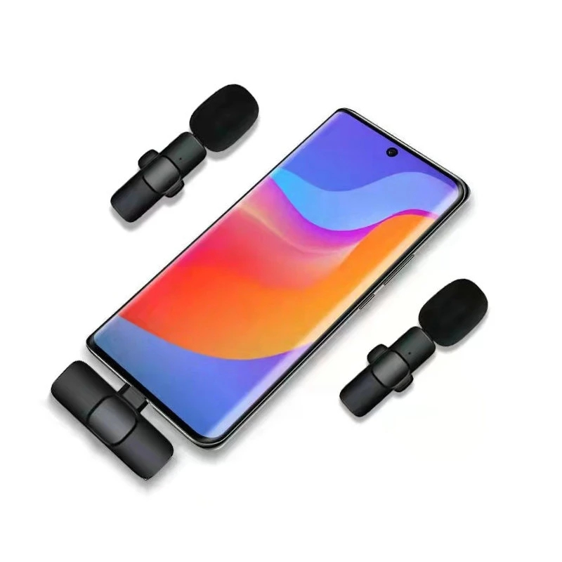 2 i trådløs lavaliermikrofon bærbar lyd- 1 videoopptak minimikrofon til ios android direktesending spilltelefon mikrofon
