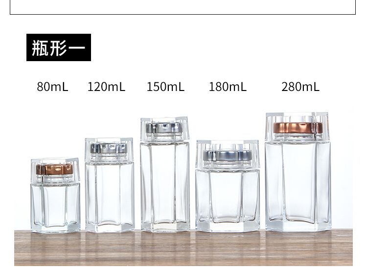 1 stücke 80/120/150/180/280 ml NEUE Hexagon/Runde Glas Gläser Mit Gold /silber Deckel glas lagerung flaschen gläser honig Süssigkeit Krug küche