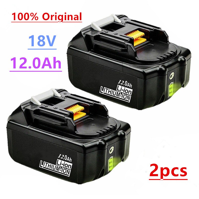 2 Stuks Originele Voor Makita 18V 12000Mah Oplaadbare Power Tools Batterij Met Led Li-Ion Vervangende Lxt BL1860B BL1860 BL1850