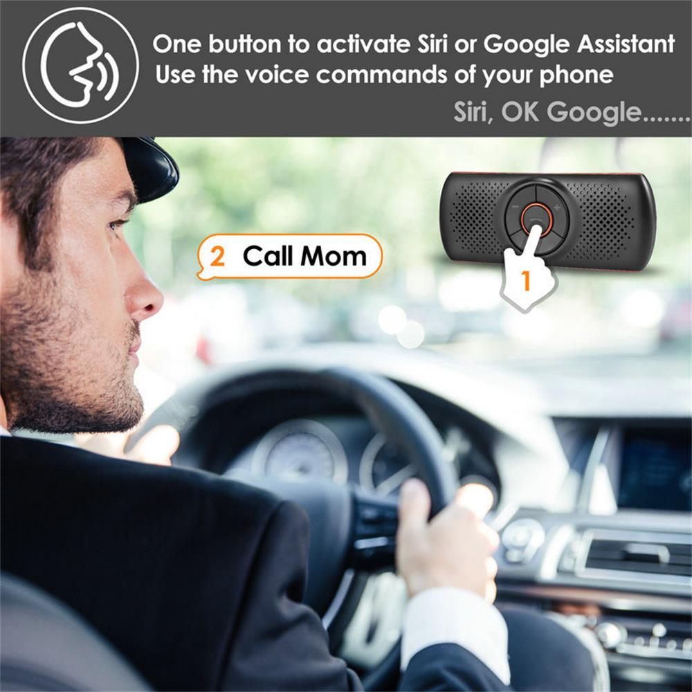 Hand Free Bluetooth for Cell Phone Car Kit ON Support Siri Google Assistant Voice Guidance Receiver for Car Handsfree Phone