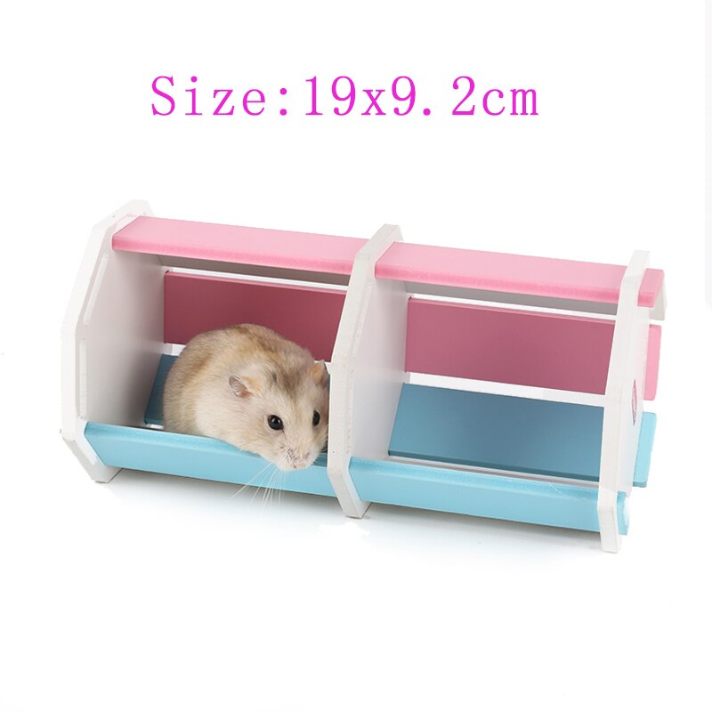 Puinen hamsterilelu hollantilainen sika puutalo pieni lemmikki keinu tunneli ponnahduslauta sokkelo kiipeily tikkaat hauska hamsterin lelu: Ht -006