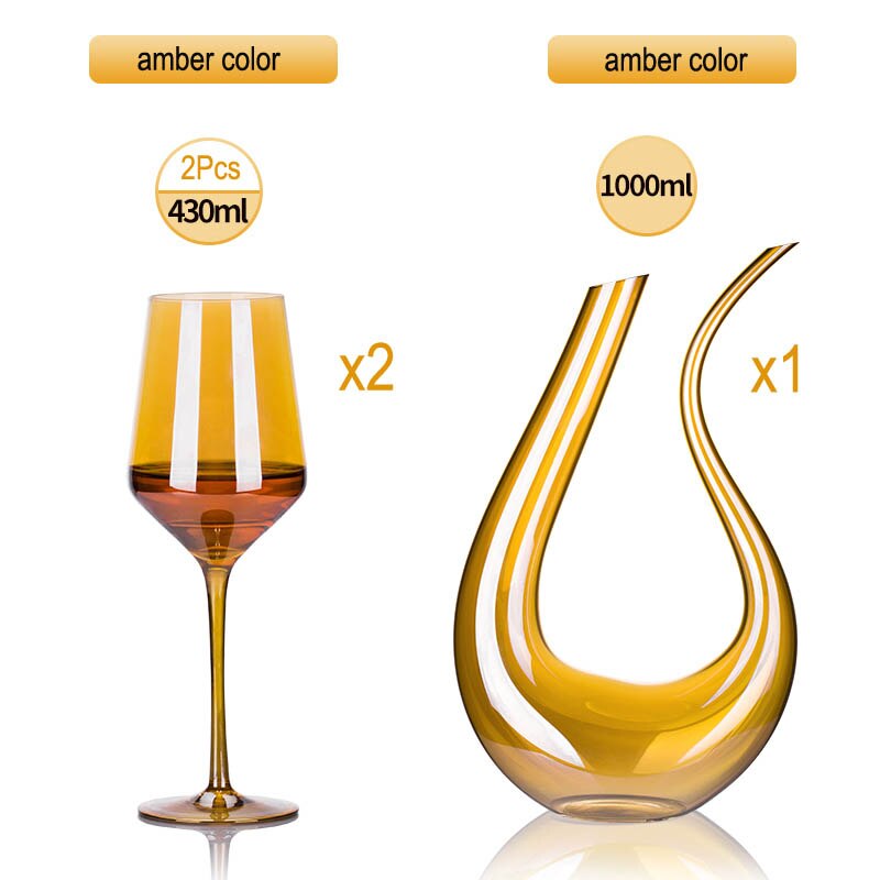 Crystal glass rainbow red wine glass goblet home drinkware U-shaped decanter wine glass chanpagne cup drinking utensils