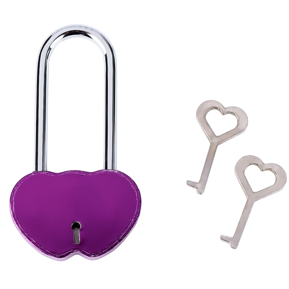 Dubbele Hart Sloten Romantische Een Hangslot Met Twee Sleutels Lock Hart Liefde Sloten Paar Sloten Huwelijksverjaardag Valentijnsdag: purple