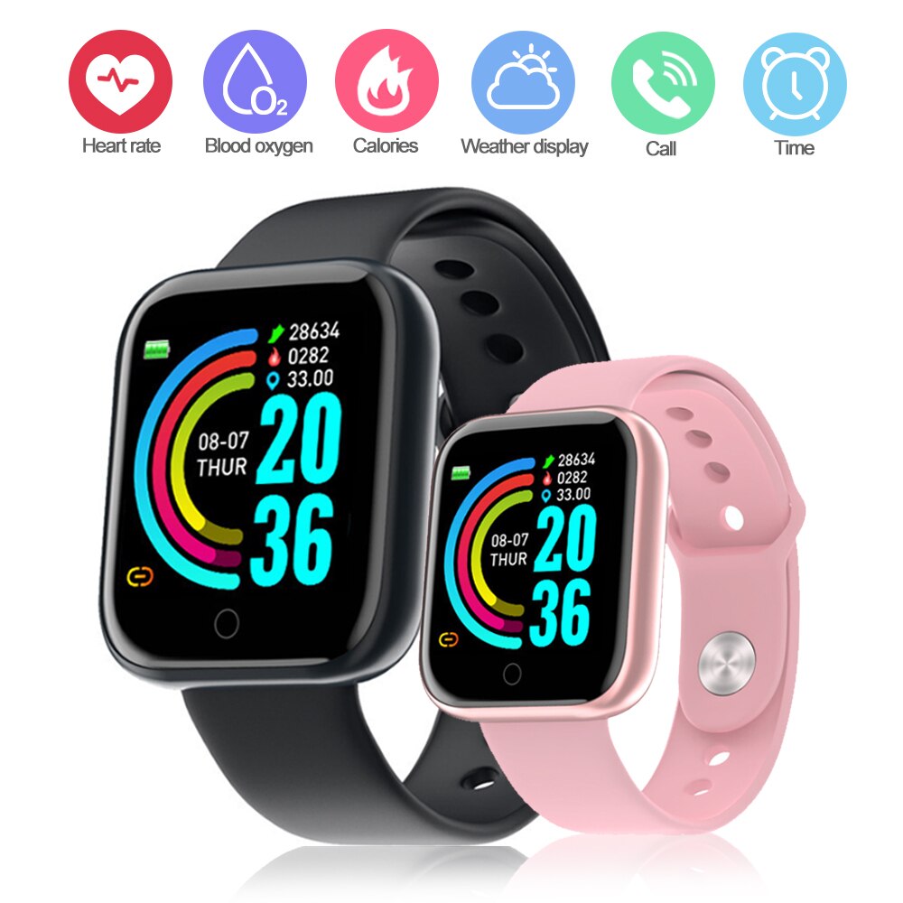 Smart ur kvinder mænd smartwatch til android ios elektronik smart ur fitness tracker silikone rem smart ur timer