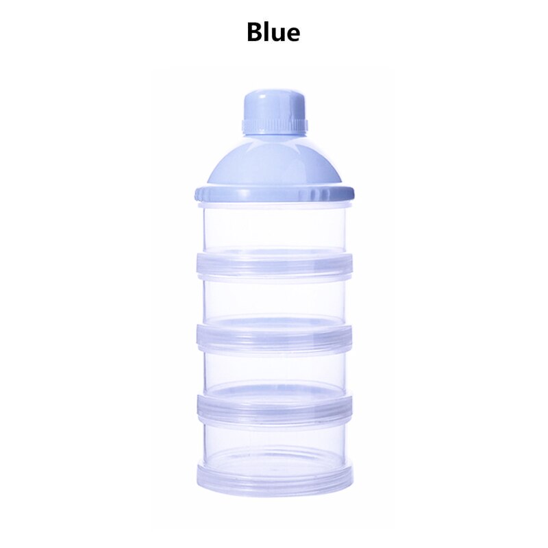Portátil leite em pó fórmula dispensador de alimentos recipiente de armazenamento caixa de alimentação do bebê crianças criança multi-camada de armazenamento de alimentos para bebê: 4 Layer Blue
