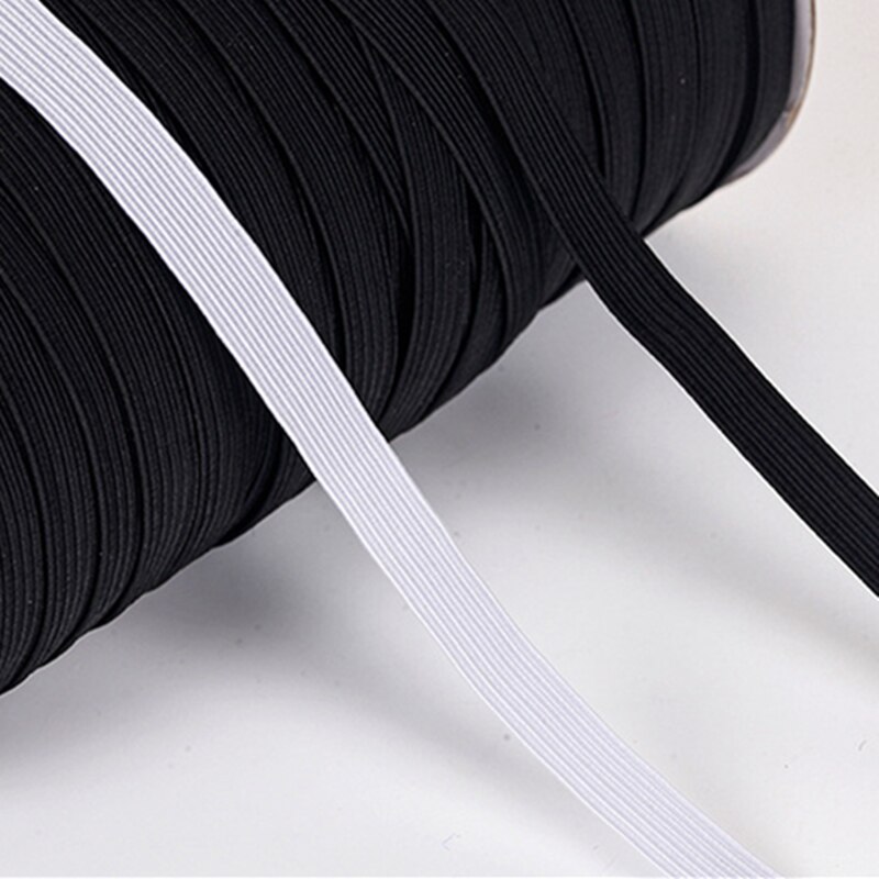 3/5/6/8/12mm, 100/200 yardas, cinta elástica de costura de alta elasticidad, banda elástica de Spandex, cinta de ajuste de tela de coser bricolaje, accesorios de ropa