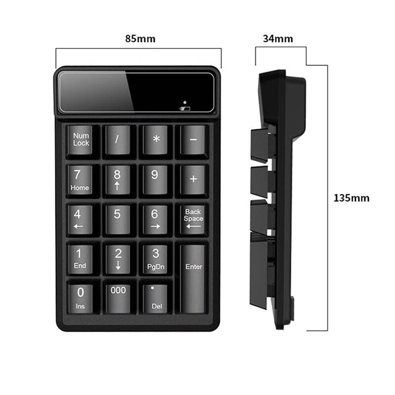 2.4GHz Mini USB Wireless Numeric Keypad 19 Keys Number Pad Numpad Receiver For Accounting Windows XP/7/ 8 Laptop PC Computer