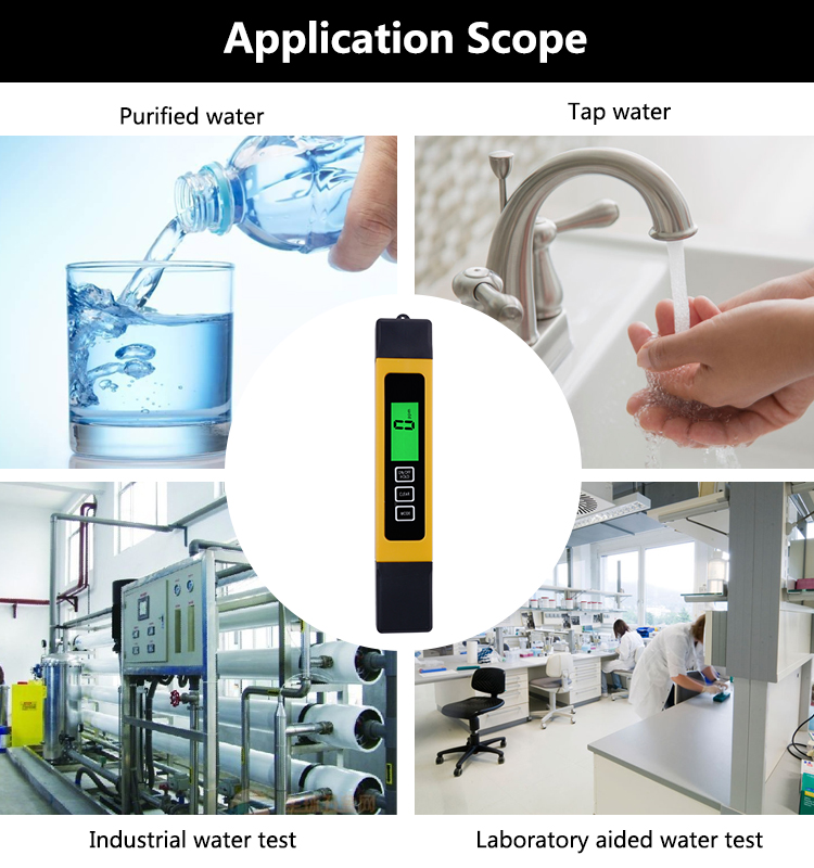 Yieryi TDS PH Meter PH/TDS/EC/TEMP Meter Digital Water Monitor Tester Series for Pools, Drinking Water, Aquariums