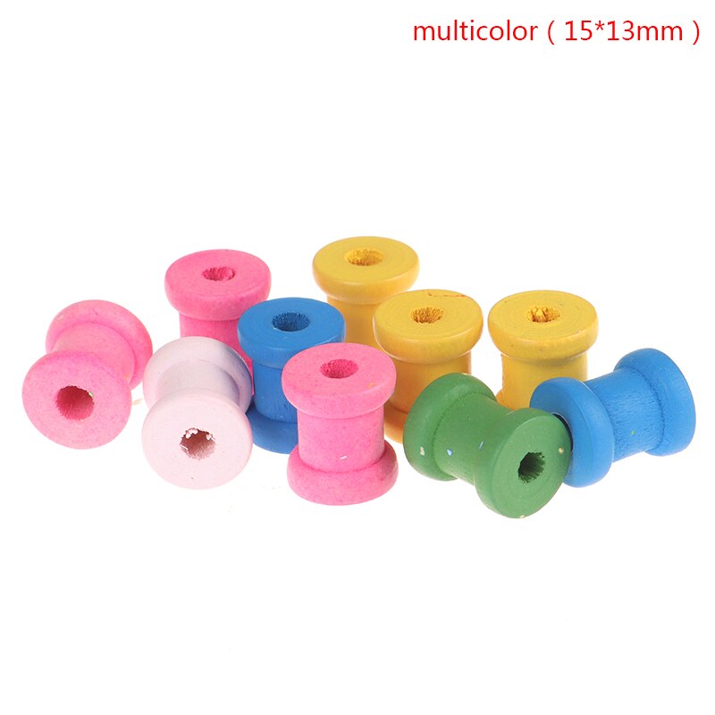 10 stuks/pak gemengde kleuren lege houten klossen handwerk klossen klossen garen naaigereedschap accessoires borduurwerk: 2