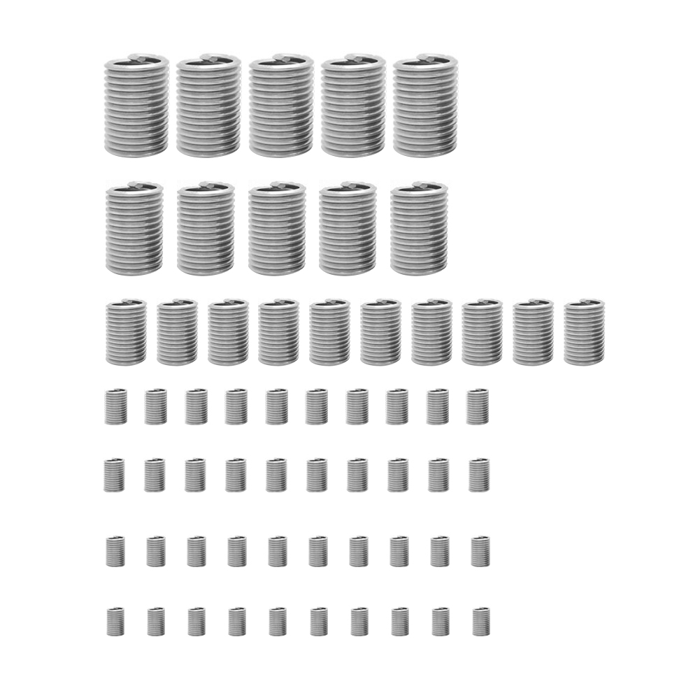60pcs High Strength Spiral Thread Insert Set Stainless Steel Sheath Repair Tool Easy Install Useful Industrial Wire Screw Sleeve