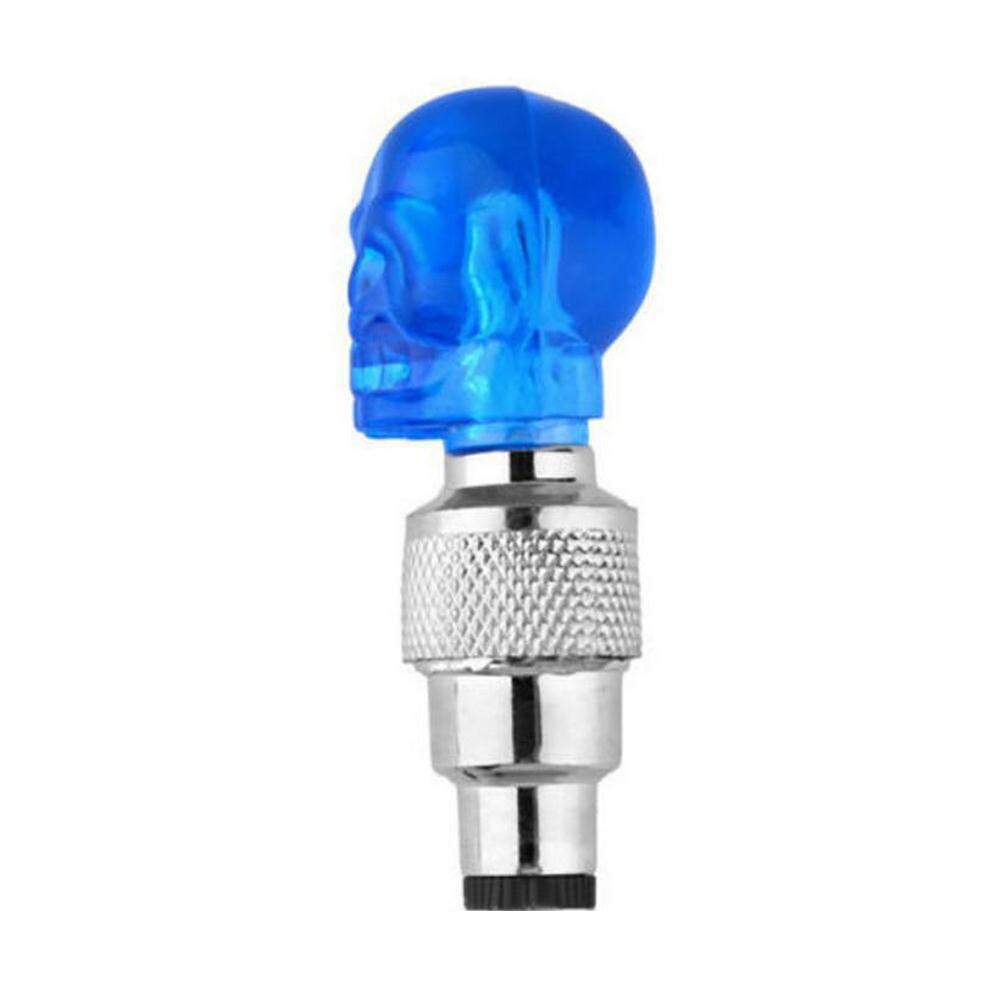 2 / 4 Pcs Ventiel Security Ultra-Heldere Led Cap Meerdere Kleuren Skull Head Voor Fiets Auto motorfiets Wiel Band Licht: Skull blue