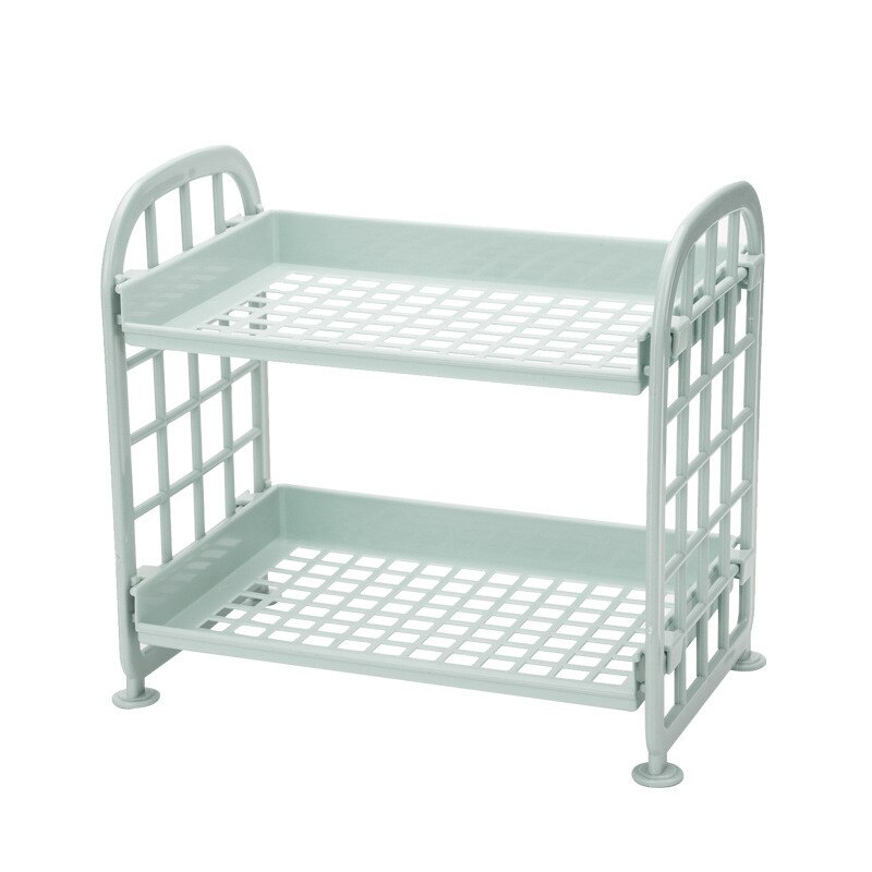 Dubbele Laag Mesh Bestand Lade Organizer Document Tijdschriftenrek Plastic Boek Houder Desktop Opslag Mand Plank Briefpapier: blue