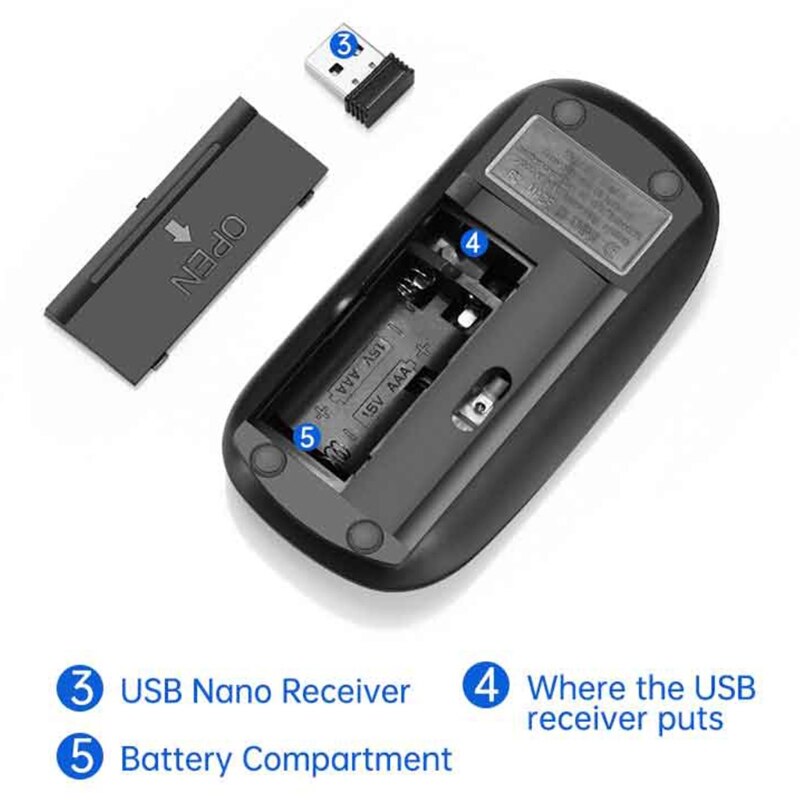 2.4G Wireless Keyboard Mouse Combo Set 1200DPI Silent USB Control for Notebook Laptop Mac Desktop PC Computer