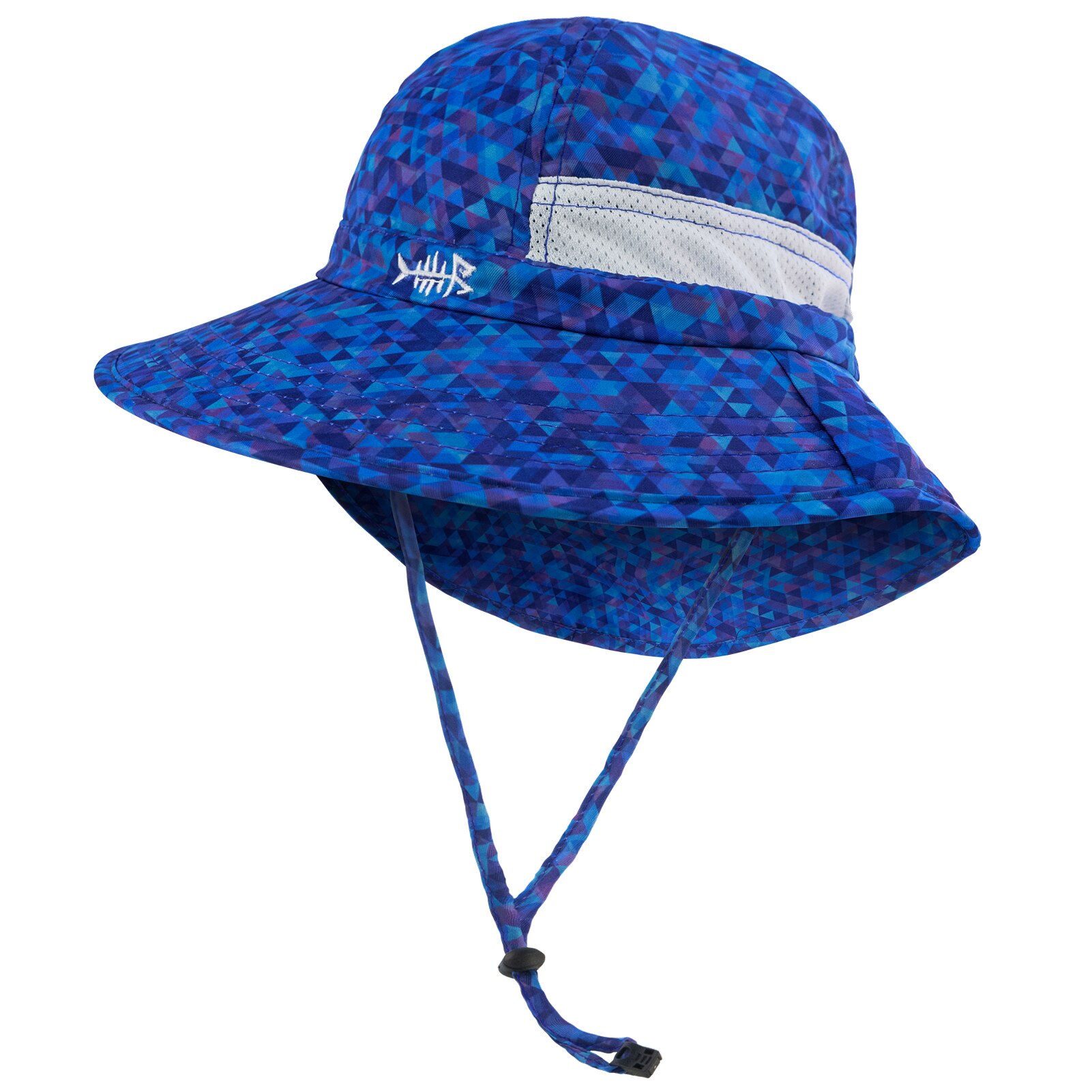 Bassdash UPF 50+ Kids Sun Hat with Wide Brim Neck Flap Mesh Vent for Boys Girls: Geometric / L