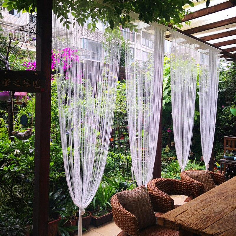 Tür Fly Screen &amp; Raumteiler Top Stab Einzigen Slot Heißer Neue 1pc Voile Net Vorhänge String Vorhang Panels 200cm